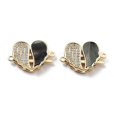 Valentine's Day Brass Micro Pave Cubic Zirconia Box Clasps KK-H462-07G-01-1