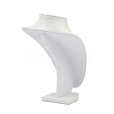 MDF Covered with PU Leather Bust Shaped Necklace Display Stands ODIS-S015-02A-1