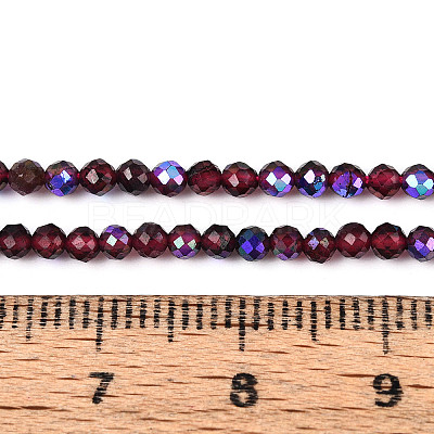 AB Color Plated Natural Garnet Beads Strands G-T144-A07-01-1