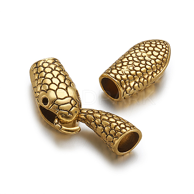 Tibetan Style Alloy Hook and Snake Head Clasps TIBE-TA0001-06AG-1