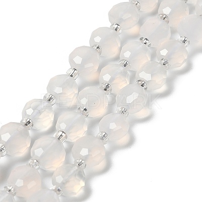 Natural White Agate Beads Strands G-B153-A02-1