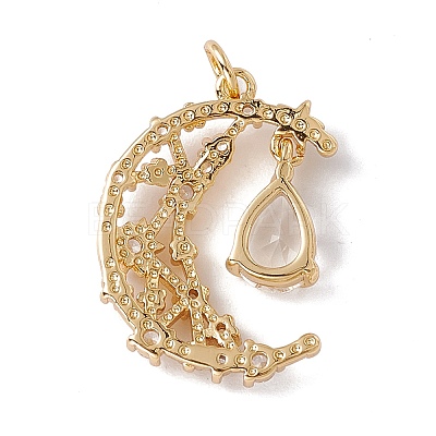 Brass Micro Pave Cubic Zirconia Pendants KK-G439-62G-1