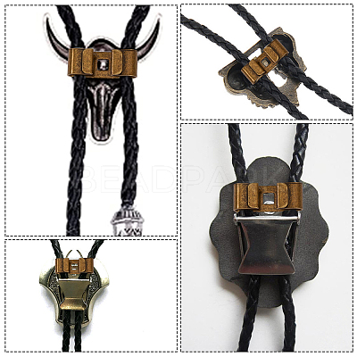 30Pcs Iron Bolo Tie Slides Clasp Accessories IFIN-CA0001-61-1