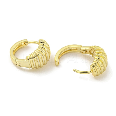 Round Brass Hoop Earrings EJEW-L211-011D-G-1