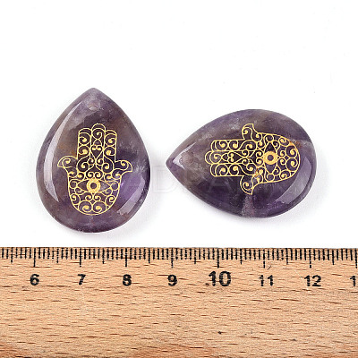 Natural Amethyst Pendants G-N345-05D-1