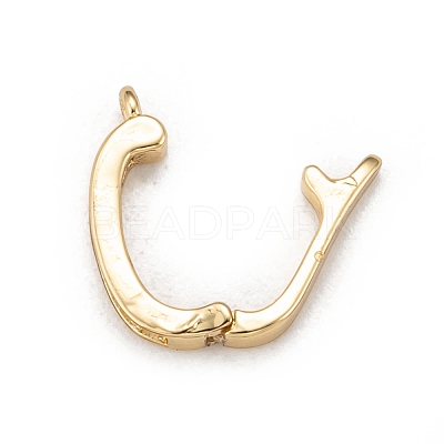 Brass Micro Pave Cubic Zirconia Fold Over Clasps ZIRC-F083-116G-RS-1