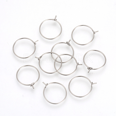 Tarnish Resistant 304 Stainless Steel Hoop Earrings X-STAS-R071-40-1