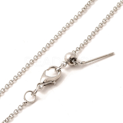 1mm Rack Plating Brass Cable Chain Adjustable Slider Necklaces for Women Men MAK-L044-55P-1