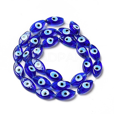 Handmade Evil Eye Lampwork Beads Strands LAMP-G154-06B-1