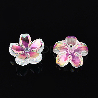 Transparent Electroplate Glass Bead Caps EGLA-N015-01A-1