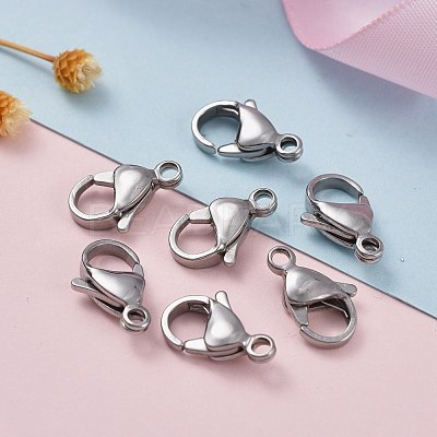 Tarnish Resistant 304 Stainless Steel Lobster Claw Clasps X-STAS-F182-01P-A-1