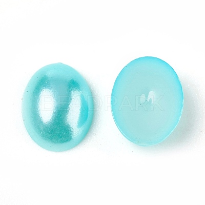 ABS Plastic Imitation Pearl Cabochons SACR-R755-8x6mm-Z19-1
