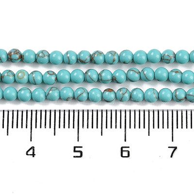 Synthetic Turquoise Beads Strands G-U004-02P-1