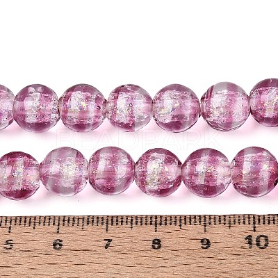 Handmade Foil Glass Beads Strands FOIL-N033-05F-1
