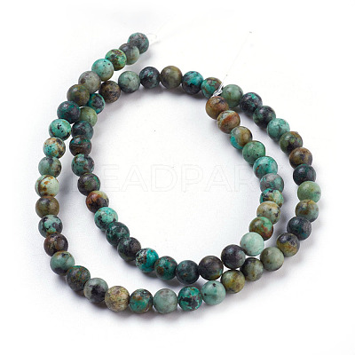 Natural African Turquoise(Jasper) Beads Strands TURQ-G037-6mm-1