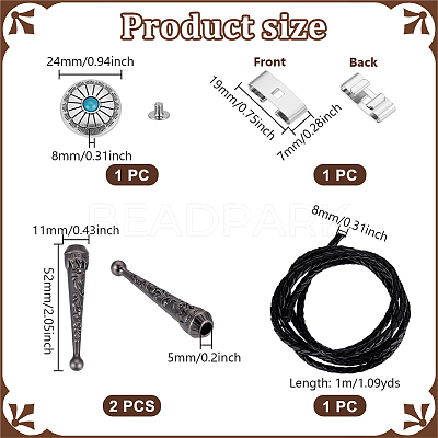 2Pcs Alloy Cord End DIY-NB0014-11-1
