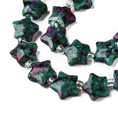Natural Ruby in Zoisite Beads Strands G-T138-194-1