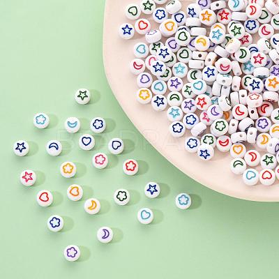 White Opaque Acrylic Beads MACR-YW0001-19E-1