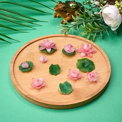 14 Pieces 7 Styles Acrylic Lotus Charm Pendant Colorful Flower Leaf Charm Plants Charm Pendant for Jewelry Earring Bracelet Making Crafts JX564A-1