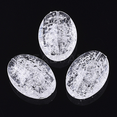 Transparent Crackle Acrylic Beads CACR-N003-33-1
