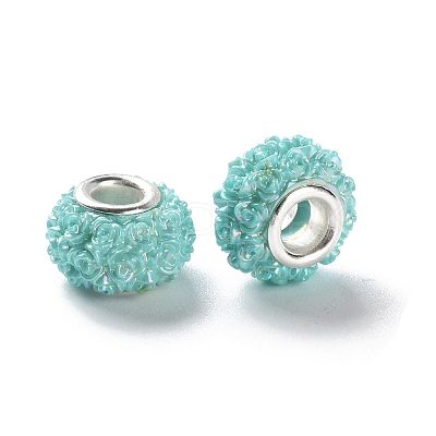AB Color Resin Rose Flower European Beads RESI-M001-05E-1