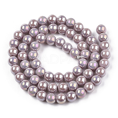 Electroplate Opaque Glass Beads Strands X-GLAA-T032-P6mm-AB07-1