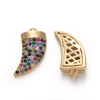 Brass Micro Pave Cubic Zirconia Pendants ZIRC-E158-05G-1