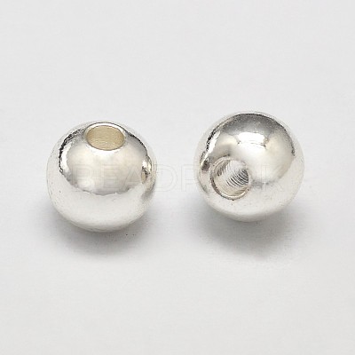 Rack Plating Brass Round Spacer Beads KK-I601-4mm-S-RS-1