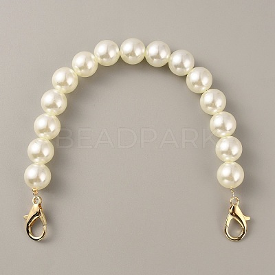 Resin Imitation Pearl Beaded Chain Purse Strap Extenders FIND-WH0143-96C-1