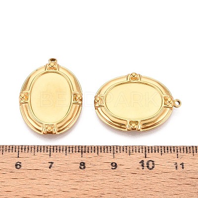 304 Stainless Steel Pendant Cabochon Settings STAS-T067-17G-1