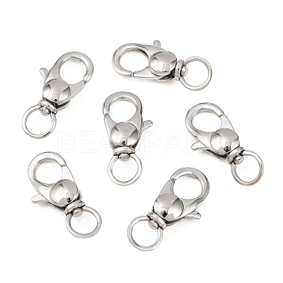 Tarnish Resistant 304 Stainless Steel Swivel Lobster Claw Clasps STAS-R065-10-1