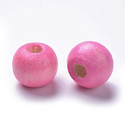 Dyed Natural Wood Beads X-WOOD-Q006-8mm-07-LF-1