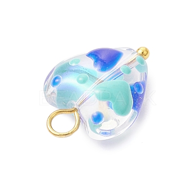 Handmade Glass Enamel Pendants PALLOY-JF04118-01-1