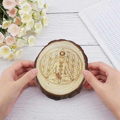 Rustic Wooden Slice Cup Mats DJEW-WH0010-86-1
