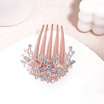 Alloy Rhinestone Hair Combs PW-WGA76E6-01-1
