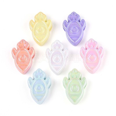 UV Plating Opaque Acrylic Beads OACR-T028-58-1