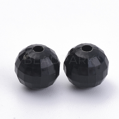 Opaque Acrylic Beads SACR-S300-01B-8mm-1