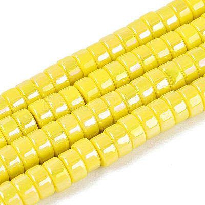 AB Color Plated Opaque Glass Beads Strands LS-GLAA-T026-3x6mm-P12-1