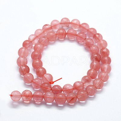 Cherry Quartz Glass Beads Strands X-G-I199-28-6mm-1