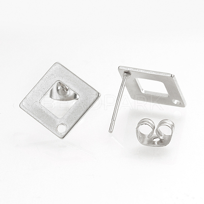 Tarnish Resistant 304 Stainless Steel Stud Earring Findings X-STAS-Q223-07A-1