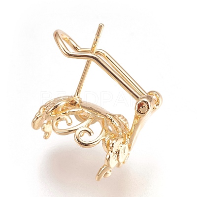 Brass Stud Earring Settings KK-P160-05G-NF-1