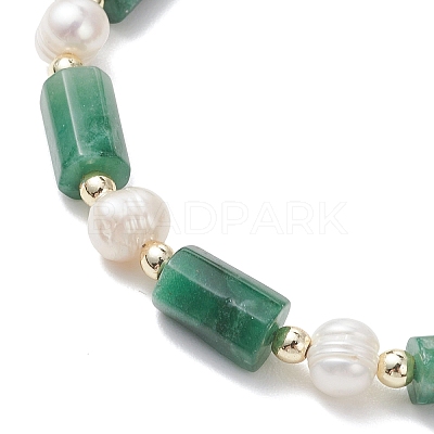 Natural Lapis Lazuli/Natural Apatite/Natural Hawk's Eye/Natural Emerald Column Beaded Bracelets for Women BJEW-JB13115-1