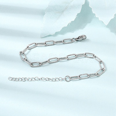 4MM 304 Stainless Steel Textured Paperclip Chain Bracelets for Man and Women SA-CBAB767-11P-1