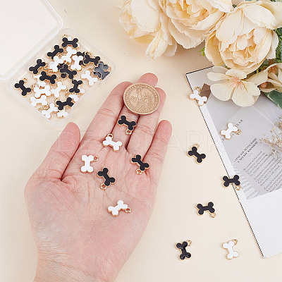 40Pcs 2 Colors Bone Alloy Charms ENAM-AR0001-82-1