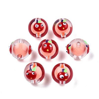 Transparent Acrylic Enamel Beads TACR-G040-01G-1