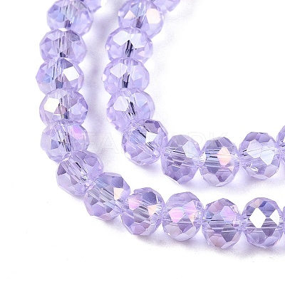 Electroplate Glass Beads Strands EGLA-A044-T6mm-B17-1
