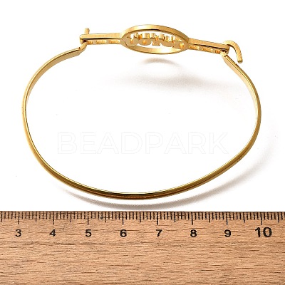 201 Stainless Steel Flat Round Link Bangles for Women LS-BJEW-R014-01G-04-1