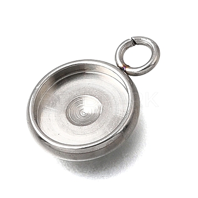 304 Stainless Steel Pendant Cabochon Settings STAS-F365-02C-P-1