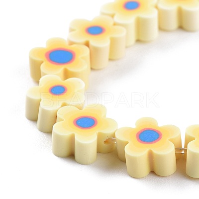 Handmade Flower Polymer Clay Beads Strands CLAY-M003-07C-1