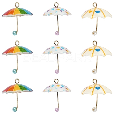 3Pcs 3 Colors Resin Pendants CRES-YW0002-77-1
